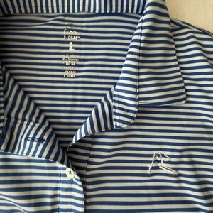 rhoback womens large SS Navy Stripe Golf